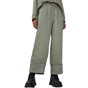 Zara Pajama Trousers Wide Leg Size L High Waist Cropped Electric Grandpa Office